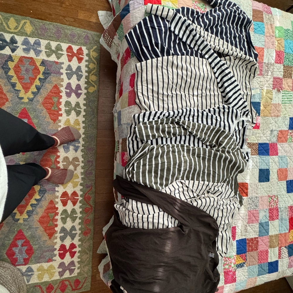 Striped And Solid Patterned Long Sleeve Maternity… - image 1